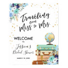 Travel Bridal shower Welcome Sign Miss to Mrs