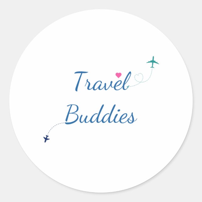 Travel Buddies - Adventure Awaits Classic Round Sticker (Front)