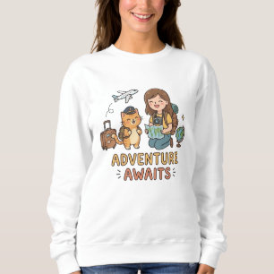 Travel Buddies Cat & Owner Adventure Awaits Fun Sweatshirt