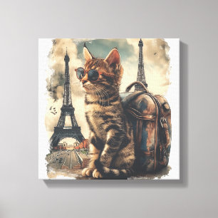 Travel Buddy Cat Canvas Print