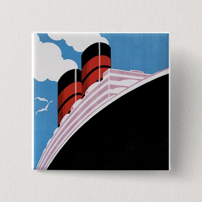 Travel by CA and Union Lines 15 Cm Square Badge (Front)