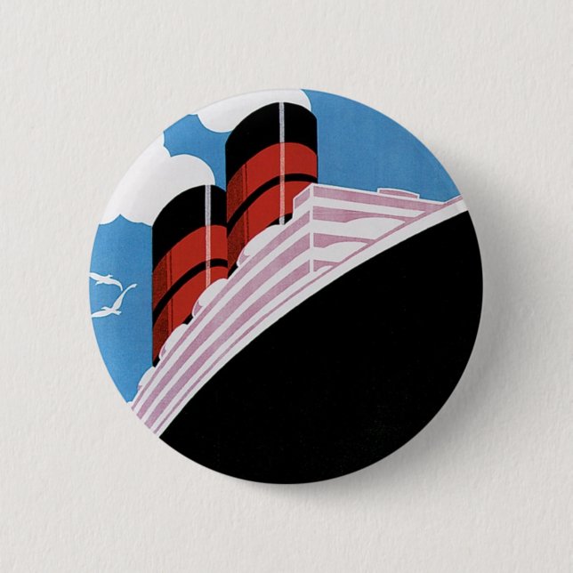 Travel by CA and Union Lines 6 Cm Round Badge (Front)