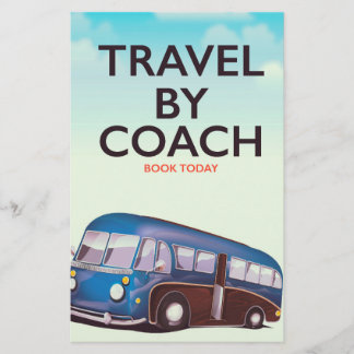 Travel By coach British travel poster Stationery