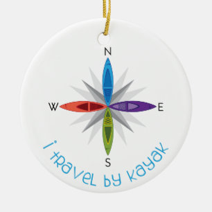 Travel By Kayak Ceramic Tree Decoration
