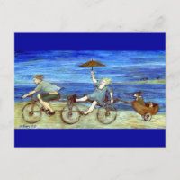 Travel by Tandem Bicycle Postcard