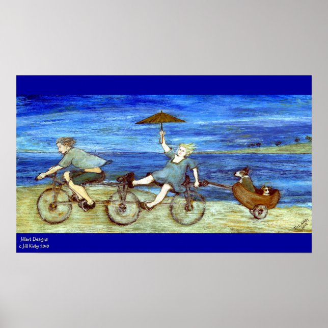 Travel by Tandem Bicycle Print (Front)