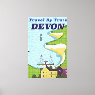 Travel By Train Devon Canvas Print
