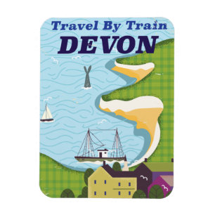 Travel By Train Devon Magnet