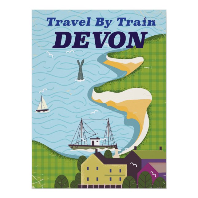 Travel By Train Devon Poster (Front)