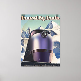 Travel By Train Sci-Fi vintage art Canvas Print