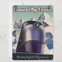 Travel By Train Sci-Fi vintage art