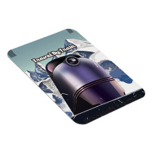 Travel By Train Sci-Fi vintage art Magnet