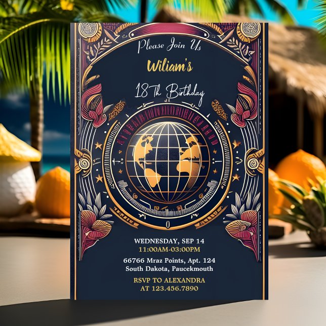 Travel Cabin Beach Destination 18th Birthday Invitation (Creator Uploaded)