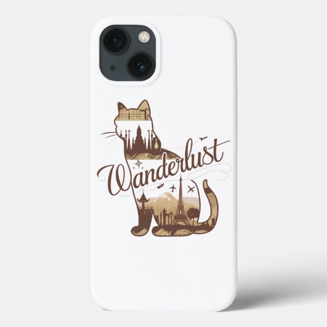Travel Cat World Landmarks iphone case: Wanderlust Case-Mate iPhone Case (Back)