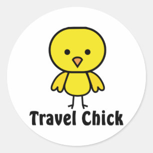 Travel Chick Classic Round Sticker