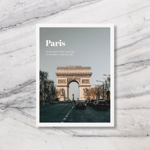 Travel City Country Name Photo White Postcard