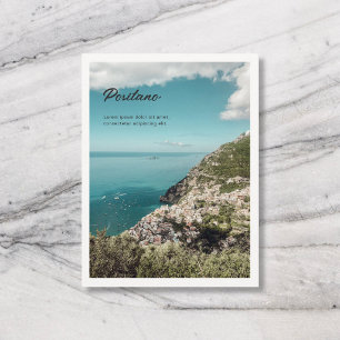 Travel City Name Retro Script Photo White Postcard