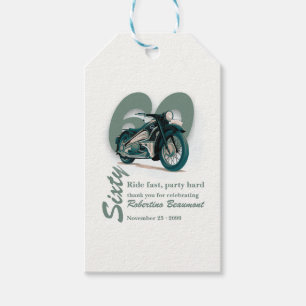 Travel Classic Motorbike Ride Fast 60th Birthday Gift Tags