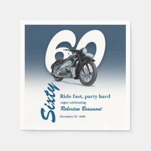 Travel Classic Motorbike Ride Fast 60th Birthday Napkin