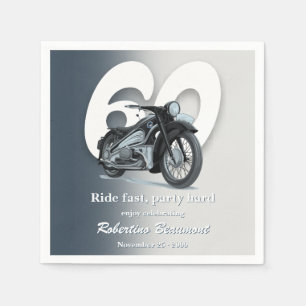 Travel Classic Motorbike Ride Fast 60th Birthday Napkin