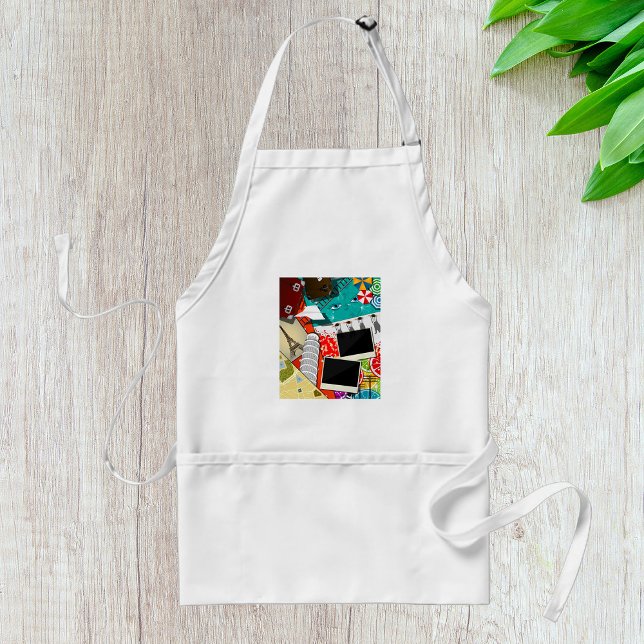 Travel Collage with Iconic Landmarks Vacation  Standard Apron (Creator Uploaded)