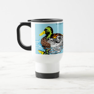Travel/Commuter Mug, 15 oz : Ducks in a Pond Travel Mug