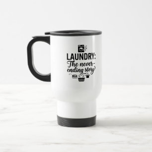 Travel Commuter Mug, Never-Ending Laundry Story Qu Mug