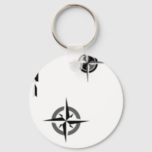 Travel Compass & Map Symbols Key Ring