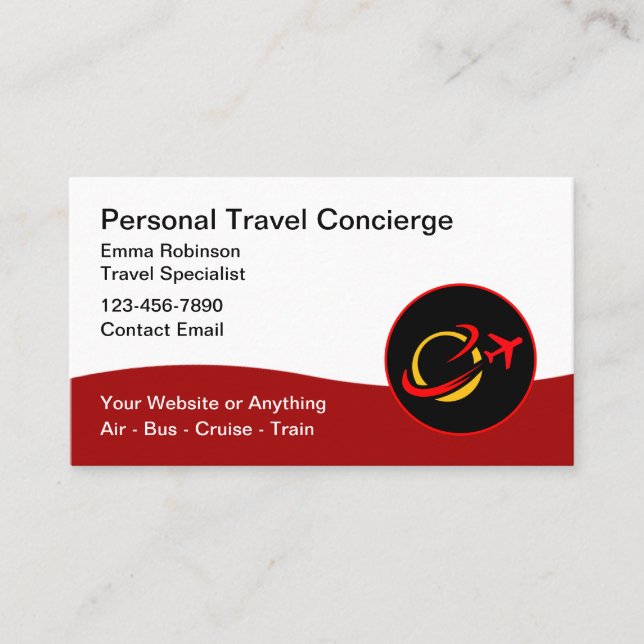 Travel Concierge And Promotional Business Card (Front)