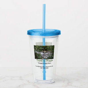 Travel consultant company add name email websphone acrylic tumbler