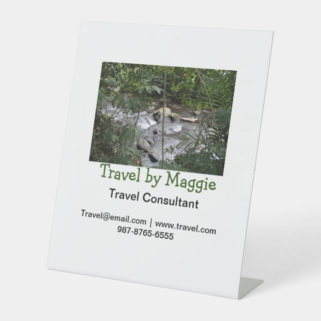 Travel consultant company add name email websphone pedestal sign (Front)