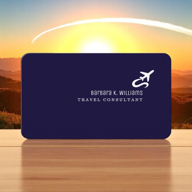 Travel Consultant Minimalist Blue Business Card (Creator Uploaded)