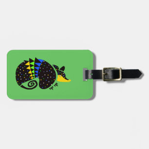 Travel - Cool ARMADILLO -Nature - Green Luggage Tag