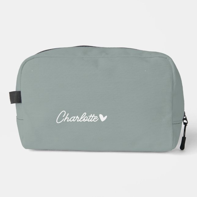 Travel Cosmetic Bag, Personalised Bridal Shower Dopp Kit (Front)