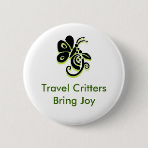 Travel Critters Bring Joy 6 Cm Round Badge