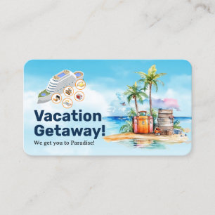Travel Cruise Liner Tropical Island Business Card