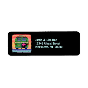 Travel Custom Van Camping Glamping Address Labels
