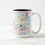 Travel design - passport stamps Two-Tone coffee mug<br><div class="desc">Travel design - passport stamps mug</div>