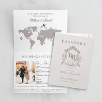 Travel Destination Passport Wedding Invitation