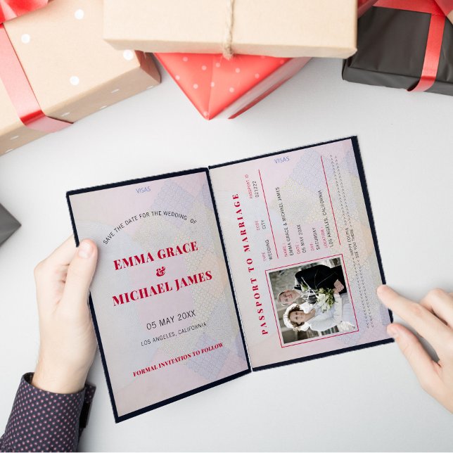 Travel Destination Passport Wedding Save the Date Invitation (Creator Uploaded)