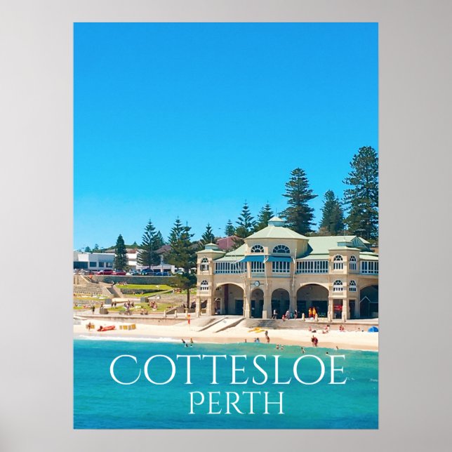 Travel Destination Perth Australia Poster (Front)