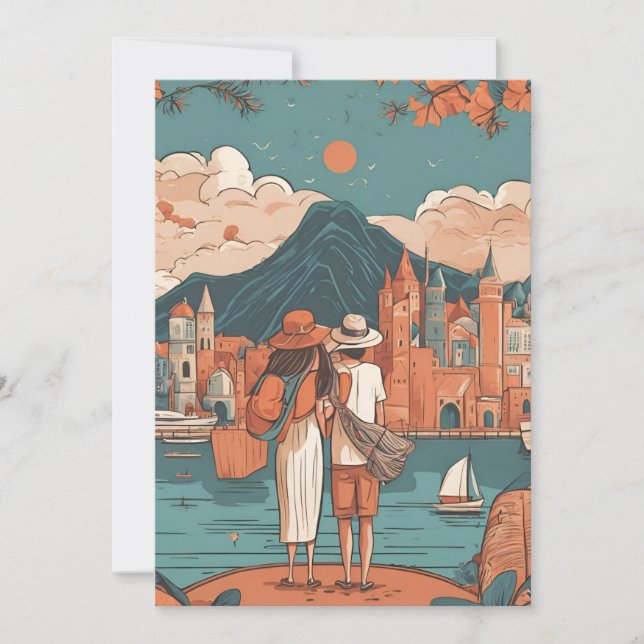 travel destination wedding save the date invitation (Front)