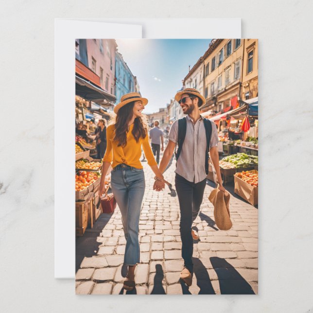 travel destination wedding save the date invitation (Front)