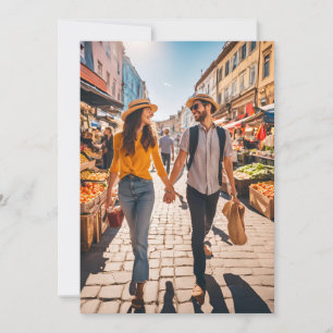 travel destination wedding save the date invitation