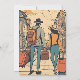 travel destination wedding save the date invitation