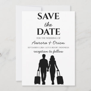 travel destination wedding save the date invitation