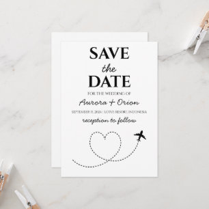 travel destination wedding save the date invitation