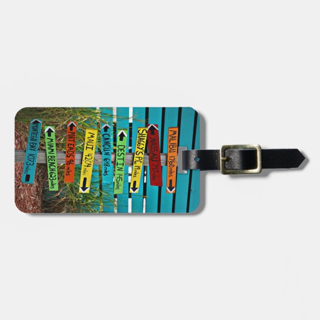 Travel Directional Signs Luggage Tag (Front Horizontal)
