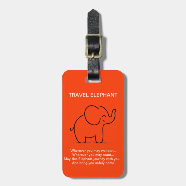 TRAVEL ELEPHANT LUGGAGE TAG (Front Vertical)