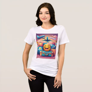 Travel Emojis Woman T-Shirt – Adventure Awaits Tri-Blend Shirt